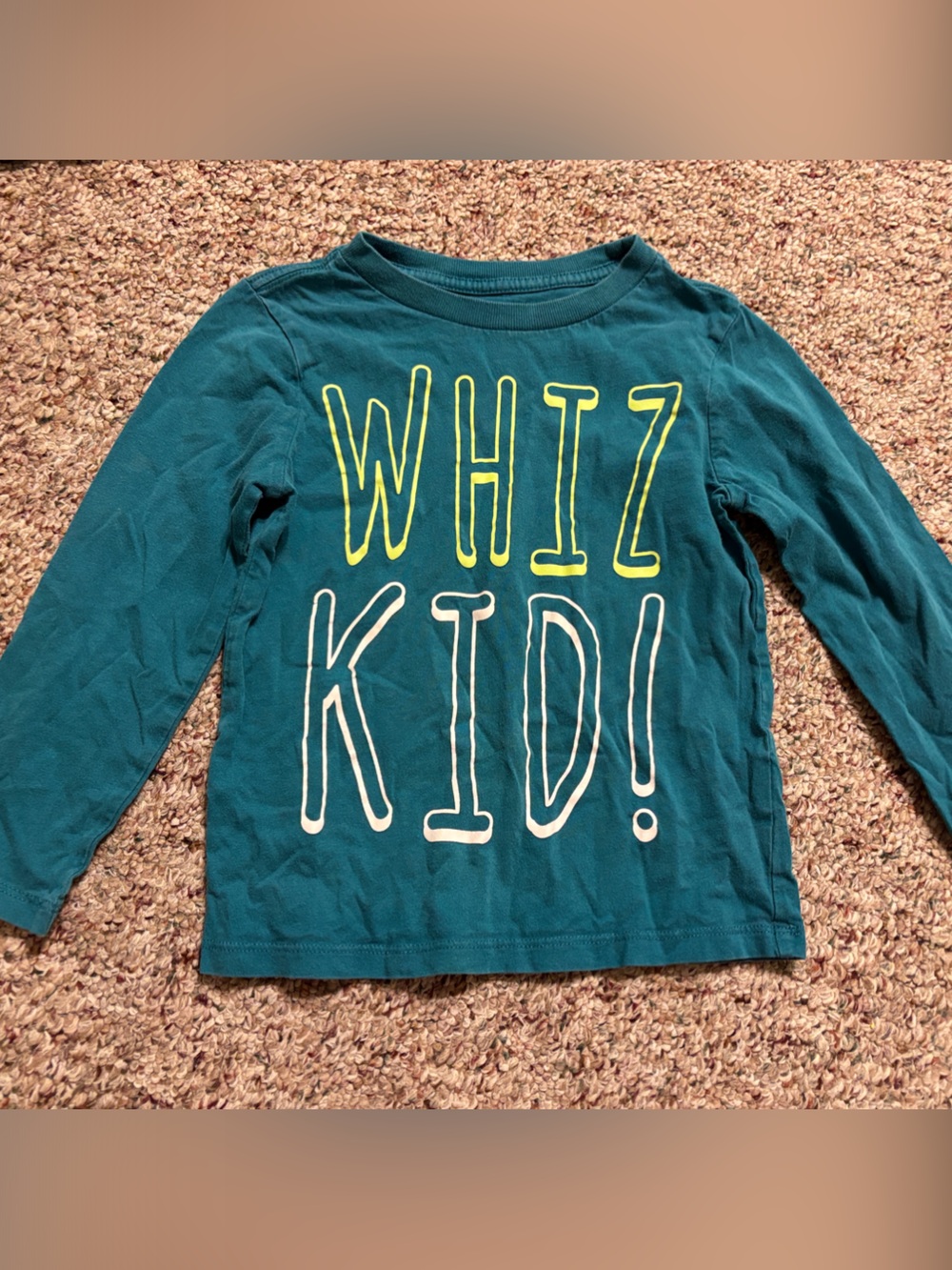💕3 for $10💕 Kids Teal Long-Sleeve Shirt with 'WHIZ KID!' Graphic